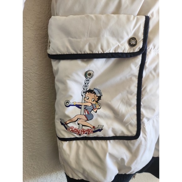 Y2k Betty Boop Womens Sailor Long Puffer Coat S/M - Picture 7 of 12